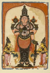 Seigneur Vishnu avec deux épouses, Sree Devi et Bhu Devi